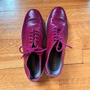Cole Haan Zerogrand Wingtip Oxford Oxblood Red Leather Sneakers Womens (7.5)